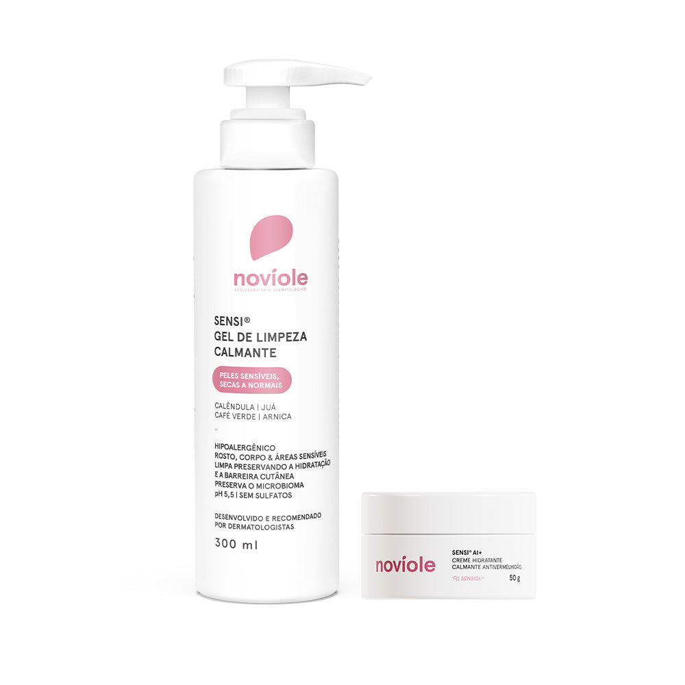 Duo Limpeza+Hidratação Facial Peles Sensíveis/Sensibilizadas, Secas e Rosácea