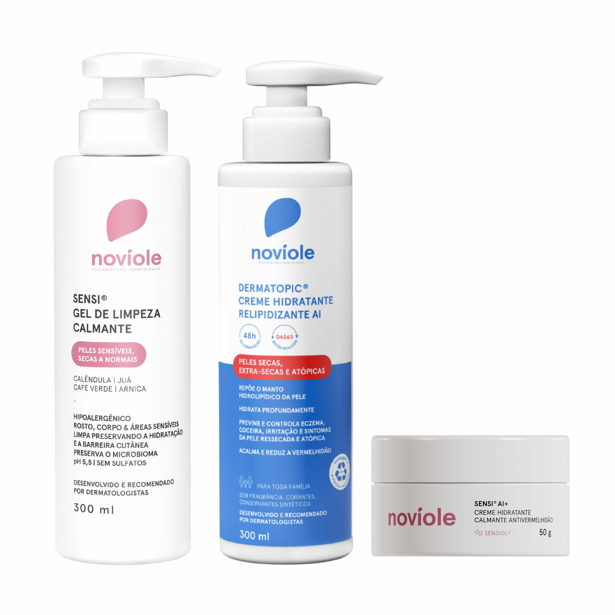 Kit Hidratação Corporal + Limpeza e Hidratação Facial para Peles Secas, Normais e Sensíveis