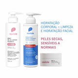 Kit Hidratação Corporal + Limpeza e Hidratação Facial para Peles Secas, Normais e Sensíveis